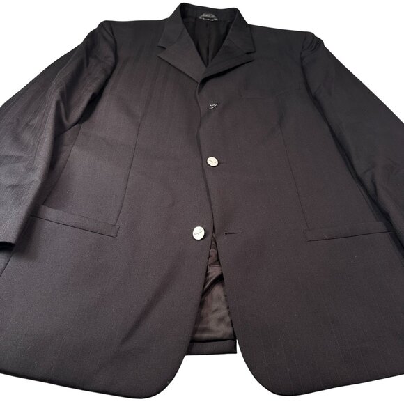 Versace Istante Mens Blazer Italy Pinstripe Single Breasted Jacket 3 Button - Picture 2 of 16